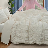 UGG Full/Queen Quilt Set - 3pc Bed Spread with 2 Pillow Shams, All Season Luxury Bedding, Lightweight Quilted Soft Textured Comforter, Cozy Coastal Queen Quilt Set, Beige Snow (Tide Devon) UGG