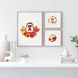 Louise Maelys 3 Set Animal Embroidery Kits for Beginners with Autumn Squirrel Hedgehog Fox Pattern,Adults Starter Cross Stitch Kit DIY Needlepoint