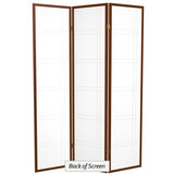 Red Lantern 6 ft. Tall Double Cross Shoji Screen - Walnut - 3 Panels Red Lantern