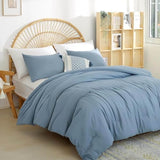 Weigelia Boho Twin Comforter Set - Dusty Blue & Grayish Blue with 1 Pillowcase - Soft, Lightweight & Cozy for All Seasons weigelia