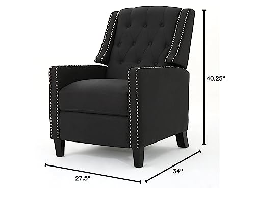 Christopher Knight Home Izidro Traditional Fabric Recliner, Dark Charcoal / Dark Brown Christopher Knight Home