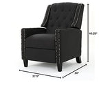 Christopher Knight Home Izidro Traditional Fabric Recliner, Dark Charcoal / Dark Brown Christopher Knight Home