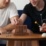 Wooden 4 in-Row Game (Travel Set) | Wood Connect Line Game Traditional Family Board Games | Strategy Game | Classic Table Game Premium Handmade Unique Gift & Table Accent SiamMandalay