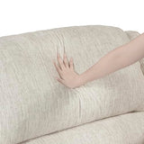 Lexicon Manual Reclining Chair-Textured Microfiber Wall Hugger Recliner, Tab Pull Reclining, Pillow Top Arms, for Living Room/Theater Seating/Apartment, Easy Assembly, Vanilla Beige