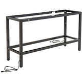 Global Industrial Standing Height Table with 12 AC Power Outlets, 96" L x 36" W x 42" H, Gray Laminate Top, Black Steel Frame, Standing Rectangular Bar Table Global Industrial
