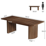 Tribesigns 78.7" Extra Long Dining Table for 6-8 People, Large Farmhouse Kitchen Table with Wooden Tabletop, Rustic Style Rectangular Dinner Table for Dining Room, Kitchen, Living Room, Walnut Tribesigns