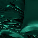 Homiest 4pcs Satin Sheets Set Luxury Silky Satin Bedding Set with Deep Pocket, 1 Fitted Sheet + 1 Flat Sheet + 2 Pillowcases (Queen Size, Blackish Green) Homiest