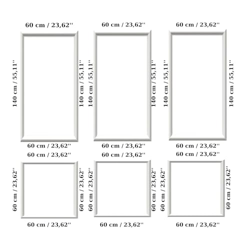 Decozayn Wall Molding Kit, Premade Wainscoting Panels, Picture Frame Moulding, Pre Cut Wall and Door Molding &Trim Panel Kits, Wainscot Wall Panel for Home Decoration, 6 Frames DECOZAYN