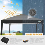 COBIZI 10x10 Pop Up Canopy Tent with 4 Sidewalls Party Tents Waterproof UPF 50+ Commercial Instant Outdoor Events Tent for Parties Markets Backyard, Ropes（10 x 10 ft Black COBIZI