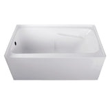 Aqua Eden VTAP543023L 54-Inch Acrylic 3-Wall Alcove Tub with Arm Rest and Left Hand Drain Hole, White Kingston Brass