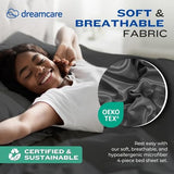 DREAMCARE Twin XL Sheet Sets - 4pc Cooling Sheets XL Twin Sheets - Twin XL Sheets up to 21” Deep Pocket – Hotel Luxury Extra Long Bed Sheets 100% Brushed Microfiber with Side Pocket - Gray DREAMCARE