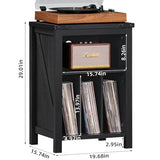 Joaxswe Record Player Stand with Vinyl Record Storage,Black Record Player Table Holds up to 160 Albums,Large Wood Turntable Stand Cabinet Dispaly Shelf for Living Room,Bedroom,Office Joaxswe