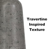 Rinweey 24" Modern Concrete Table Lamps Set of 2, Faux Stone Bedside Lamps for Bedroom, Travertine Inspired Nightstand Lamps for Living Room End Table, Gray (2 LED Bulbs Included) Rinweey