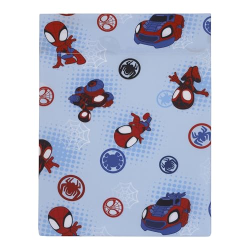 NoJo Marvel Spiderman Spidey and his Amazing Friends Spidey Time Red, Blue, and Grey 4 Piece Toddler Bed Set - Comforter, Fitted Bottom Sheet, Flat Top Sheet, and Reversible Pillowcase NoJo