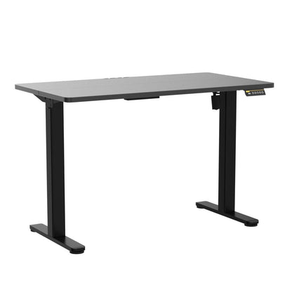 Claiks Electric Standing Desk, Adjustable Height Stand up Desk, 48x24 Inches Sit Stand Home Office Desk with Splice Board, Black Frame/Black Top - WoodArtSupply