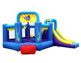 Bounceland Pop Star Inflatable Bounce House Bouncer, Large Bouncing Area with Long Slide, Climbing Wall, Basketball Hoop, UL 1HP Blower Included, 15 ft x 13 ft x 8.3 ft H, Pop Star Kids Party Theme Bounceland