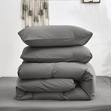 Luxlovery Grey Comforter Set Twin Dark Grey Bedding Comforter Sets Minimalist Gray Blanket Quilts Solid Breathable Soft Quilts Modern Grey Bedding Set Durable 3 Piece Comforter Set Luxlovery