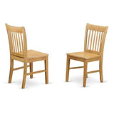 East West Furniture OXNO5-OAK-W 5 Piece Dining Room Table Set Includes a Square Kitchen Table and 4 Dining Chairs, 36x36 Inch, Oak East West Furniture