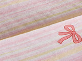 Aimuan Zipper Bedding Pink Bow Printed on Rainbow Comforter Set Set Bowknot Twin Princess Kids Zippered Bedding Set Ultra Soft (Pink-Colorful, Twin) Aimuan