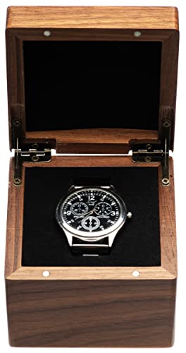COSISO Single Walnut Wooden Watch Gift Box Watch Storage Travel Case Organizer for Men and Women Wristwatch Display Box Holder COSISO