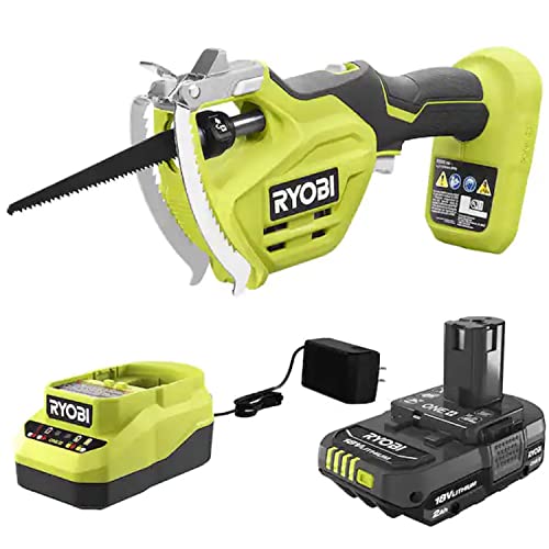 RYOBI ONE+ 18V Electric Cordless Pruning Reciprocating Saw with 2.0 Ah Battery and Charger - WoodArtSupply