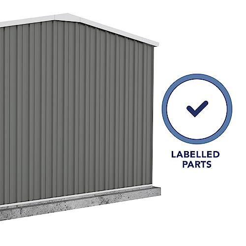 Absco Workshop 20 Ft. x 10 Ft. Metal Storage Shed DIY Galvanized Steel Sheds for Lawn Mower, Equipment, Workbench, Tools, Garden in The Yard, Garden, Patio, Outdoor Storage (Woodland Gray) ABSCO