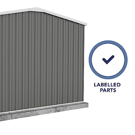 Absco Workshop 20 Ft. x 10 Ft. Metal Storage Shed DIY Galvanized Steel Sheds for Lawn Mower, Equipment, Workbench, Tools, Garden in The Yard, Garden, Patio, Outdoor Storage (Woodland Gray) ABSCO