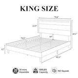 Benevika King Size Upholstered LED Bed Frame with Integrated USB Ports and Sturdy Wooden Slats - Beige Benevika