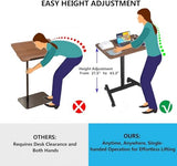 MPETAPT 28-Inch Mobile Standing Desk, Computer Workstations with Cup Holder, Portable Standing Desk with Lockable Wheels, Rolling Table for Home Office Classroom Hospital (Snow-White, Steel Classic) MPETAPT