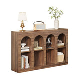 LIKEMET 55" Arched Console Table, Mid Century Modern Entryway Table with 4 Tier Display for Entryway, Living Room, Entrance, Hallway, Foyer and Front Door LIKEMET