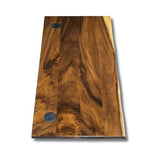 Walnut Solid Wood Desk Top with Cable Grommets – Live Edge Wood Slab, Table Top for PC, Countertop, RV, Laundry, Dining Table – 27" D x 60" W Modern Wood Style