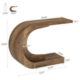 Tribesigns 43.3" Mid-Century Modern Console Table for Entryway, Wood C-Shaped Hallway Entry Accent Table for Living Room, Entrance, Foyer, Easy Assembly, Brown Tribesigns