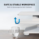 Electric Standing Desk Converter 28" Wide, Height Adjustable Desk Riser, Computer Workstation, Sit-Stand Convertor for Home, Office, School (White, 1 Arm Included) UP/SIT DASK