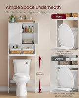 VASAGLE Over the Toilet Storage Cabinet, Bathroom Storage Cabinet with Doors, Adjustable Shelves, Space-Saving, Modern, 7.9 x 24.6 x 70 Inches, Cloud White UBTS008WH01S VASAGLE
