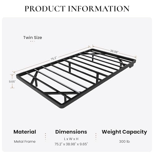 SHA CERLIN Floating Bed Frame Twin Size with Smart LED Lights and Charging Station, Heavy Duty Metal Platform Bed with Modern Design,No Box Spring Needed, Easy Assembly, Matte Black SHA CERLIN