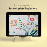 ETSPIL Embroidery Kit for Adults & Beginners — Learn Easily with 4K Videos, 2 Hoops, Pre-Printed Floral Patterns, Beginner-Friendly Stitches, Relaxing Craft for Women