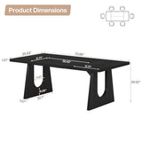 Tribesigns Large Dining Table for 6-8 People, 70.9-Inch Wood Rustic Rectangular Table with Black Wooden Legs, Farmhouse Center Kitchen Table for Dining Room, Living Room, Home Furniture, Black Tribesigns
