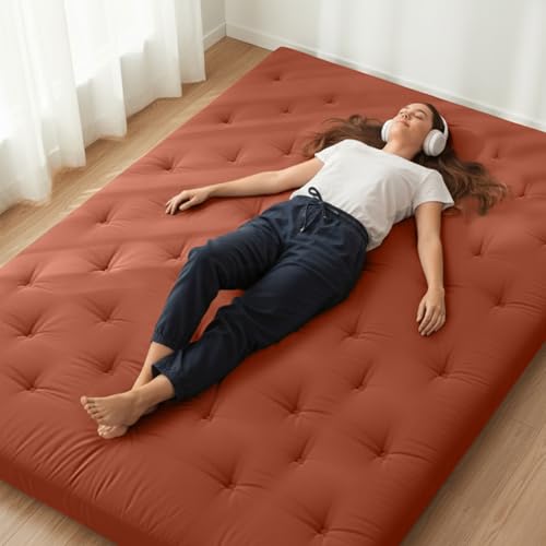 ZonLi Japanese Floor Futon Mattress Twin Size 75"x 39", 100% Cotton Cover 2.5'' Thicken Tatami Mattress, Foldable Sleeping Pad, Portable Dormitory Tatami Mat, Roll Up Floor Lounger Bed for Adult ZonLi