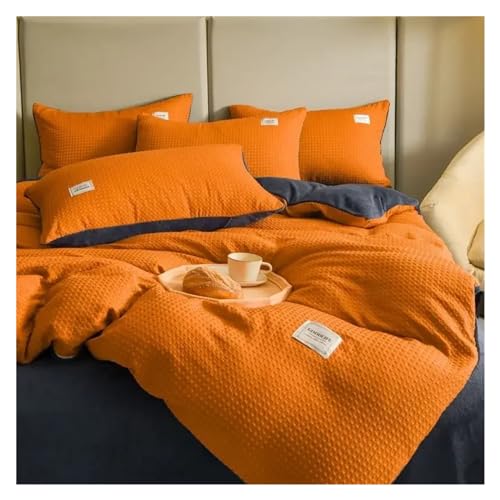YUSIWOAL Bedding Set, Fabric Duvet Cover Set Solid Color Warm Plush Bed Cover Set Single Double King Size Quilt Cover,Summer Duvet Cover sets(C,King) YUSIWOAL