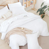 weigelia Queen Comforter Set White Comforter Set Queen 7 Pieces Bed in a Bag Queen Size Bedding Set with Fitted Sheets, Flat Sheets, Pillow Shams and Pillowcases weigelia