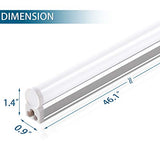 Barrina (Pack of 8) LED T5 Integrated Single Fixture, 4FT, 2200lm, 5000K, 20W, Utility Shop Light, Ceiling and Under Cabinet Light, ETL Listed, with Built-in ON/Off Switch Barrina