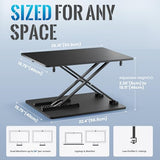 yoopin Standing Desk Converter, 25.16" × 15.75" Height Adjustable Laptop Stand for Desk, Sit Stand Monitor Stand, No Assembly Required for Home and Office Use (Black) yoopin