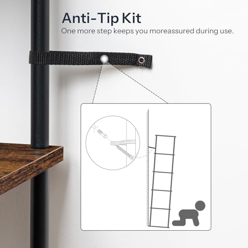 HOOBRO Vertical Shoe Rack, 6-Tier Narrow Shoe Shelf, Shoe Storage Organizer for Small Space, 11" L x 11" W x 39.5" H, Closet, Entryway, Hallway, Bedroom, Rustic Brown and Black BF21XJ01 HOOBRO