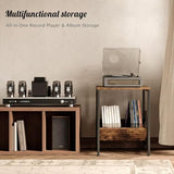 VonDream Spacious Turntable Stand with Vinyl Record Storage, Holds 80+ LPs, All-in-One Record Player & Album Storage, Record Player Stand with Storage VonDream