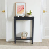Small Console Table with Shelf Little Narrow Entryway Table Skinny Thin High Tall Display Stand for Entry Hall Hallway, Foyer, as Eextension for Long Behind Couch Sofa Table / Kitchen Countertop BAMGROW