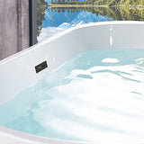 WOODBRIDGE 54" Acrylic Freestanding Bathtub Contemporary Soaking White Tub with Matte Black Overflow and Drain,B1702-MB WOODBRIDGE