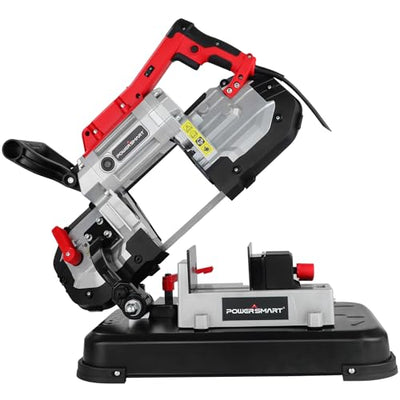 PowerSmart Portable Band Saw with Removable Alloy Steel Base, 10Amp 1100W Motor 5-Inch Deep Cut Bandsaw for Metal Wood