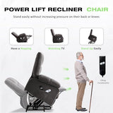 BOSMILLER Power Lift Recliner Chair with Massage and Heat for Elderly,Electric Lift Chair with USB Charging Runction and Side Pockets, Suitable for Living Rooms and bedrooms,Grey
