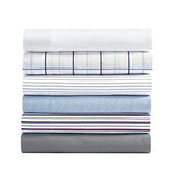 Nautica - Twin/Twin XL Bed Sheets, Cotton Percale Bedding Set with Matching Pillowcase, Crisp & Cool, Fully Elasticized, Dorm Essentials (Herringbone Coastal Blue) Nautica