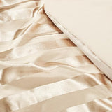 Whale Flotilla 3-Piece Reversible Silky Soft Queen Comforter Set, Luxury Stripe Satin Comforters Full Size Bedding Set with 2 Satin Pillowcases, Lightweight Duvet for All Seasons, Champagne Whale Flotilla